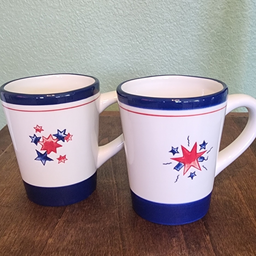 WILLIAMS SONOMA FIREWORKS Set of 2 Mugs 4"